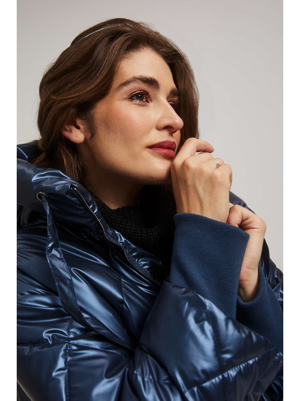 Moodo Fémes steppelt kabát sötétkék Moodo