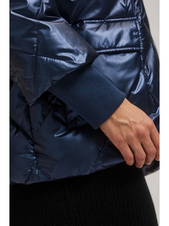 Moodo Fémes steppelt kabát sötétkék Moodo