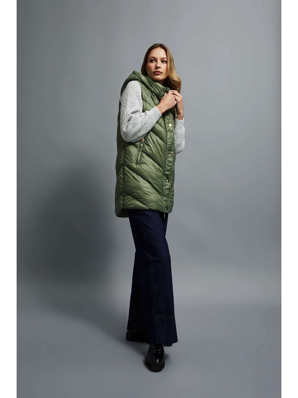 Moodo Steppelt mellény kapucnival olíva Moodo