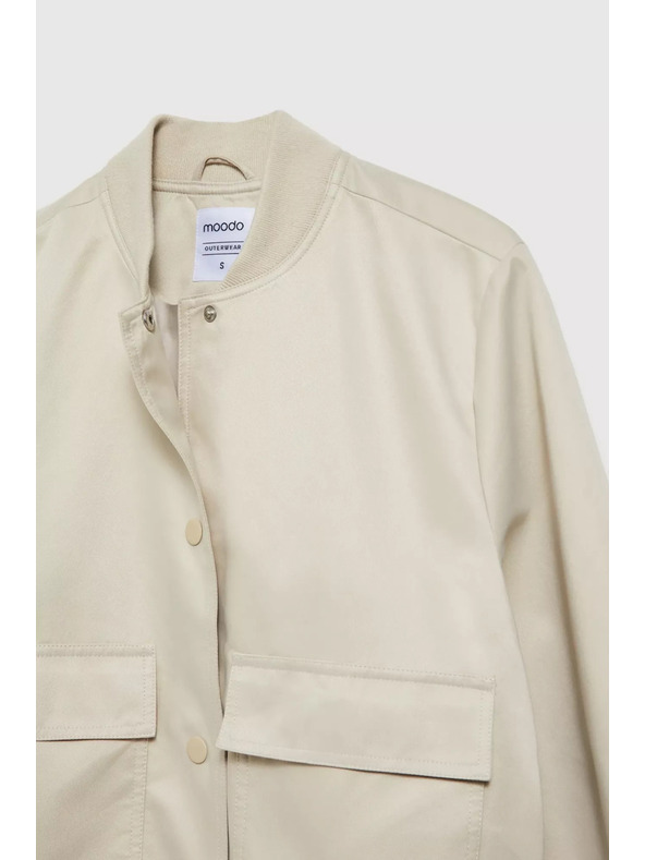 Moodo Bézs zsebes bomber dzseki Moodo