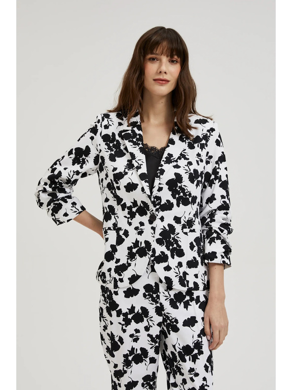 Moodo Fekete-fehér háromnegyedes ujjú zakó Moodo