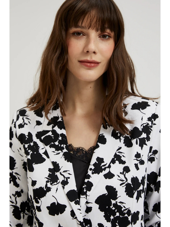 Moodo Fekete-fehér háromnegyedes ujjú zakó Moodo