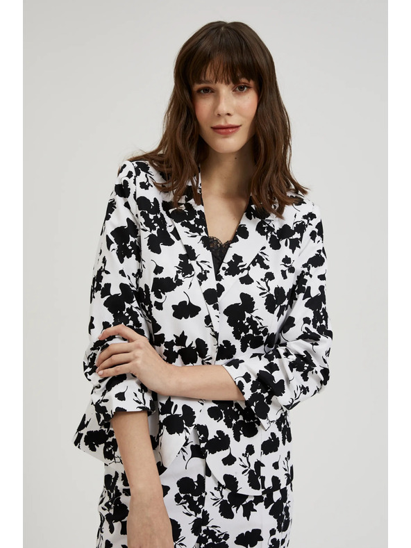 Moodo Fekete-fehér háromnegyedes ujjú zakó Moodo