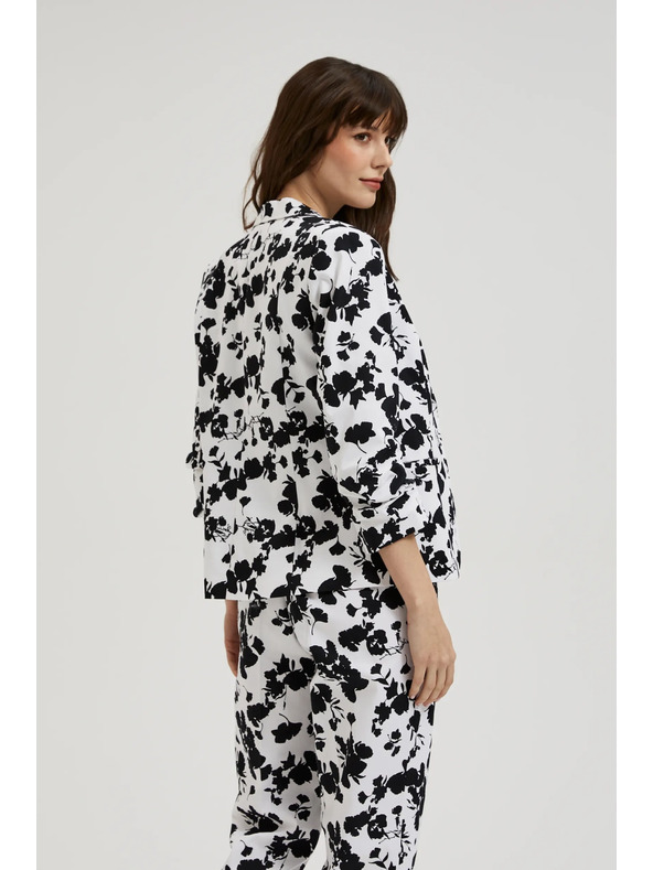 Moodo Fekete-fehér háromnegyedes ujjú zakó Moodo