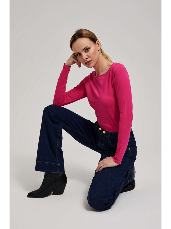 Moodo Sötétkék közepes derekú wide leg farmer Moodo