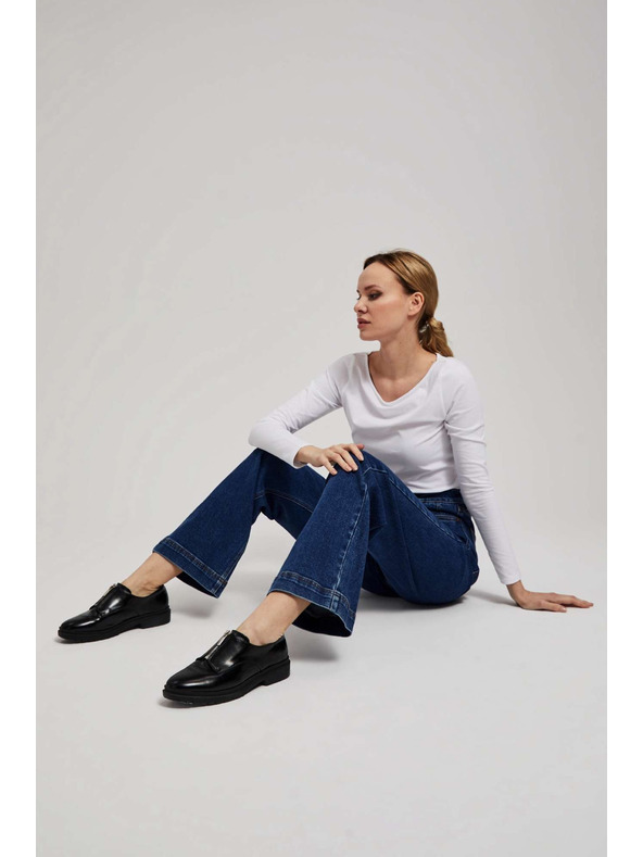 Moodo Sötétkék wide leg farmer dupla gombbal Moodo