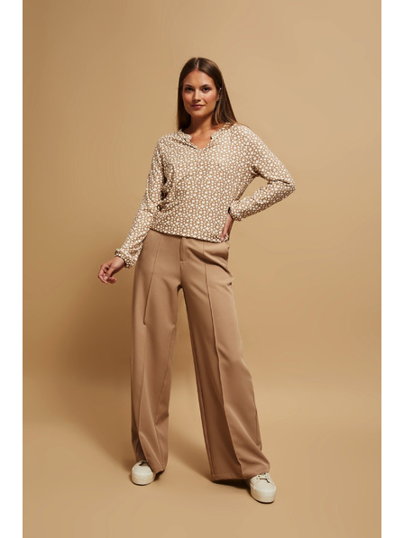 Moodo Gyöngyház V-nyakú mintás blúz Moodo