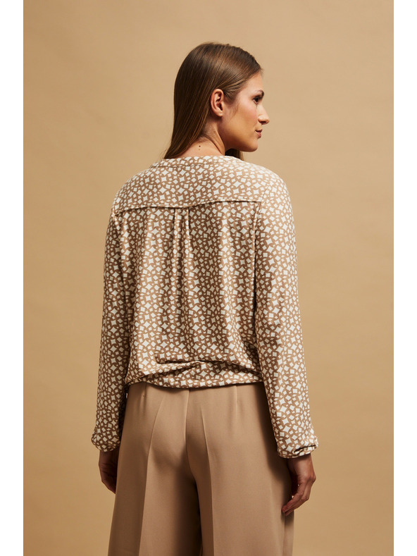 Moodo Gyöngyház V-nyakú mintás blúz Moodo