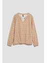 Moodo Gyöngyház V-nyakú mintás blúz Moodo