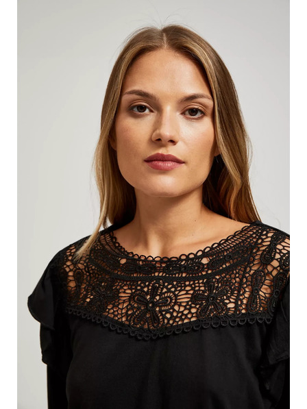Moodo Fekete póló csipkével Moodo