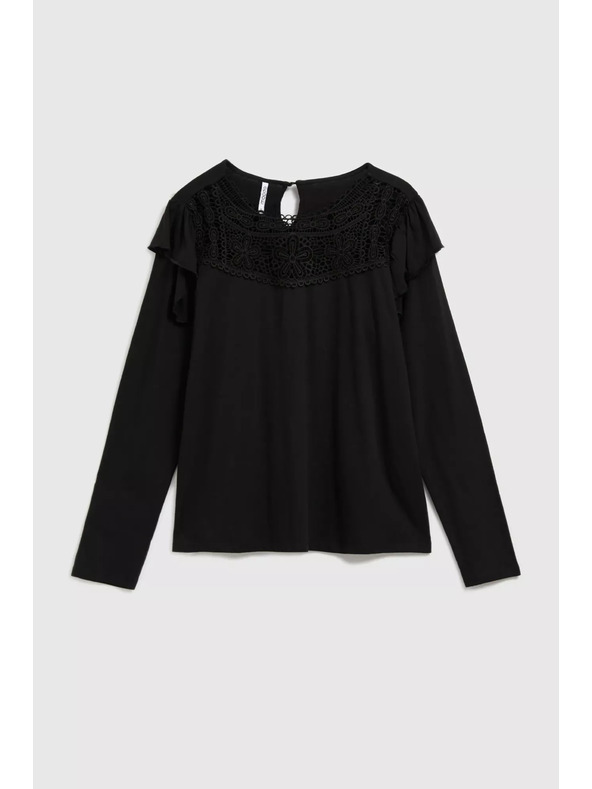 Moodo Fekete póló csipkével Moodo