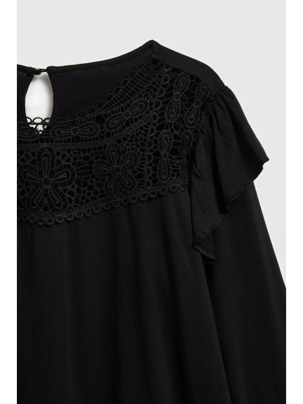 Moodo Fekete póló csipkével Moodo