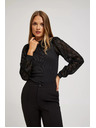 Moodo Fekete blúz díszített ujjakkal Moodo
