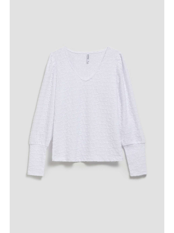 Moodo Azúrkék V-nyakú blúz Moodo