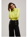 Moodo Lime bordázott garbós blúz Moodo