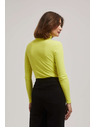 Moodo Lime bordázott garbós blúz Moodo