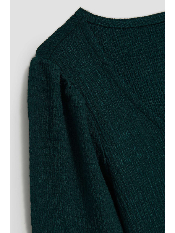 Moodo Moodo smaragdzöld V-nyakú blúz