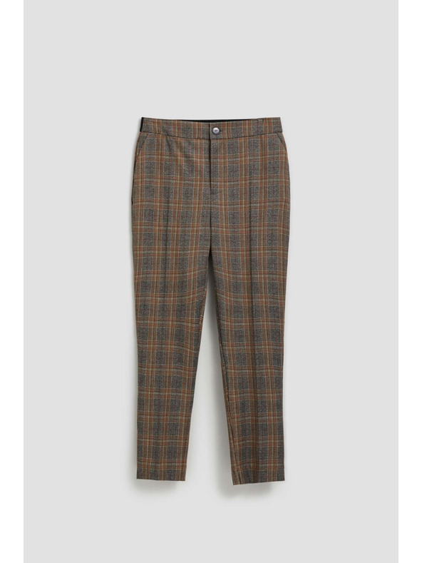 Moodo Moodo szürke kockás nadrág