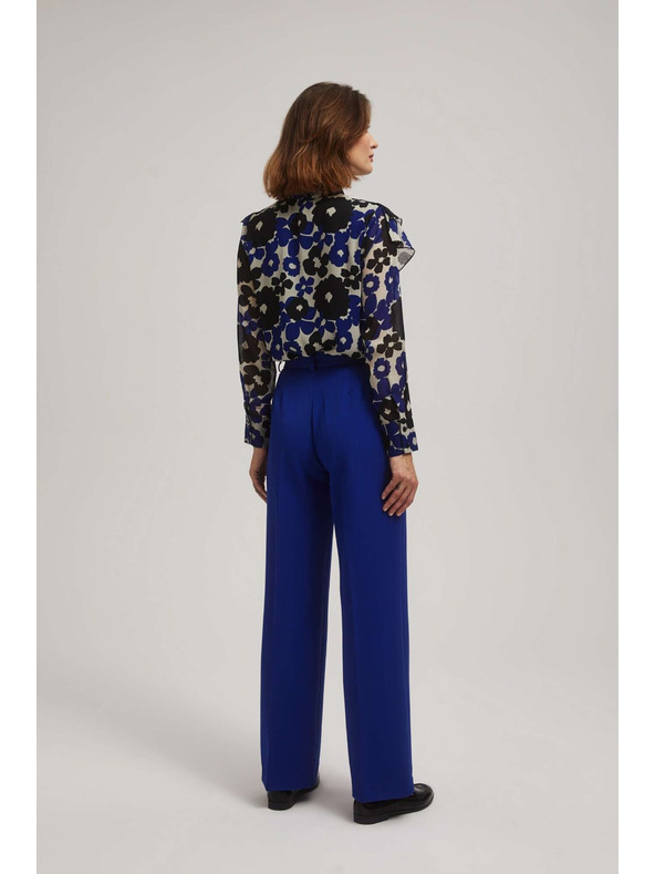 Moodo Moodo kék strukturált bő szárú nadrág