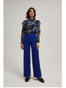Moodo Moodo kék strukturált bő szárú nadrág
