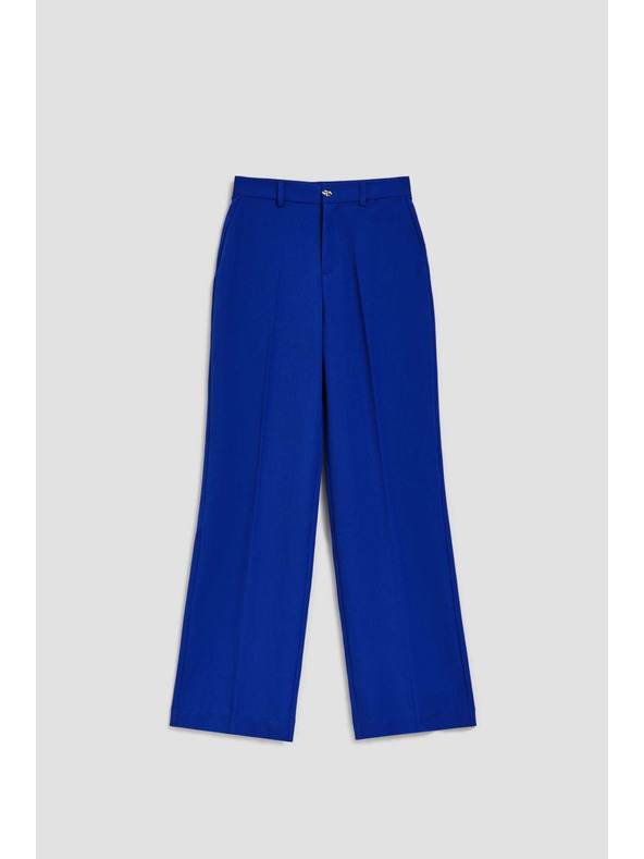 Moodo Moodo kék strukturált bő szárú nadrág