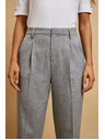 Moodo Moodo szürke alkalmi nadrág felhajtott szárral