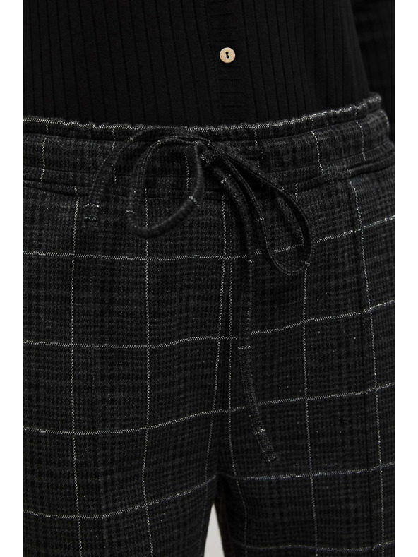Moodo Moodo fekete kockás nadrág