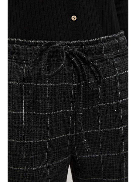 Moodo Moodo fekete kockás nadrág