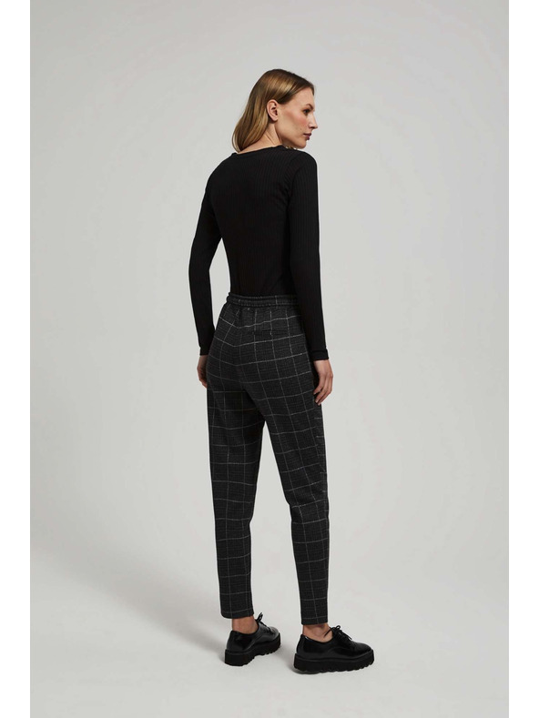 Moodo Moodo fekete kockás nadrág