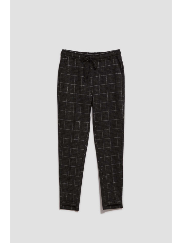 Moodo Moodo fekete kockás nadrág