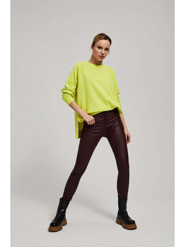 Moodo Moodo gesztenyebarna viaszos szűk nadrág