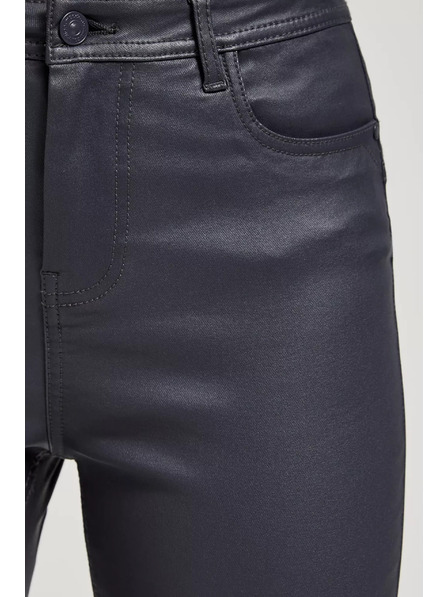 Moodo Moodo szürke viaszos szűk nadrág