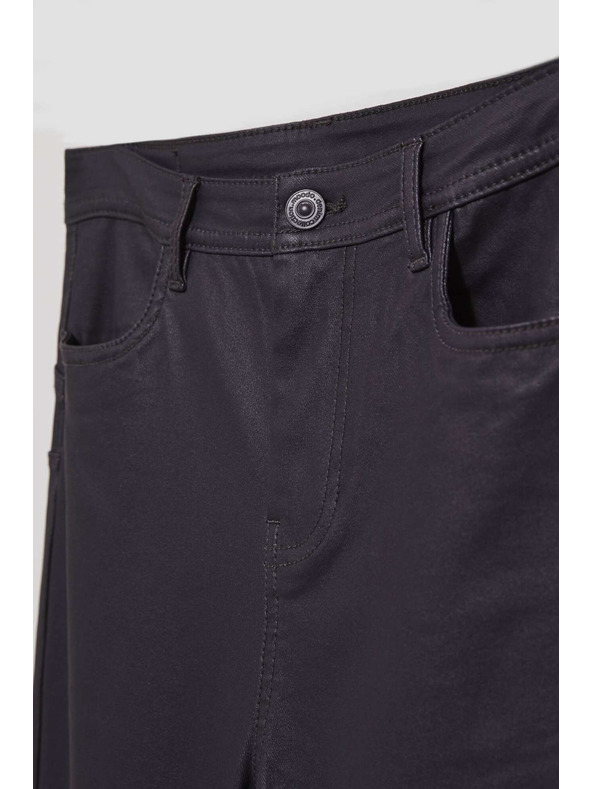 Moodo Moodo szürke viaszos szűk nadrág