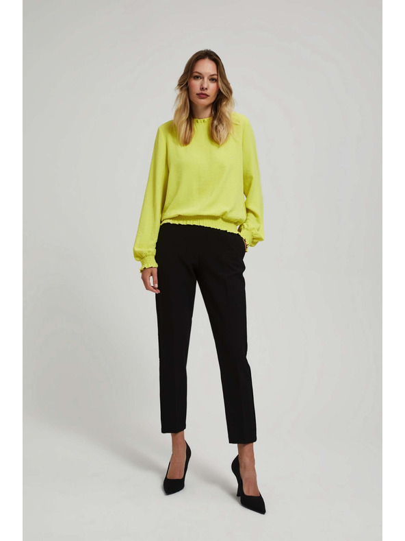 Moodo Moodo fekete strukturált 7/8-os nadrág