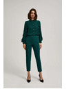 Moodo Moodo smaragdzöld strukturált 7/8-os nadrág
