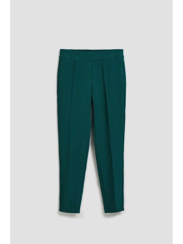 Moodo Moodo smaragdzöld strukturált 7/8-os nadrág