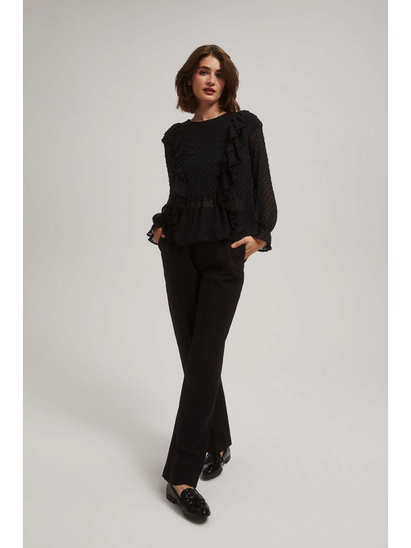 Moodo Moodo fekete strukturált nadrág