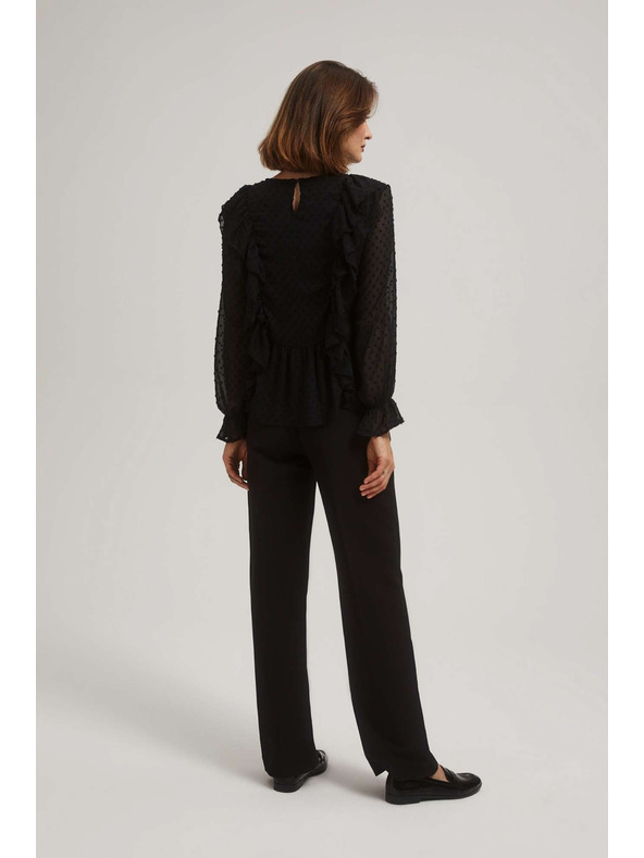 Moodo Moodo fekete strukturált nadrág