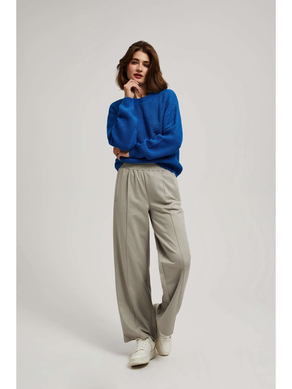 Moodo Moodo barna strukturált bő szárú nadrág