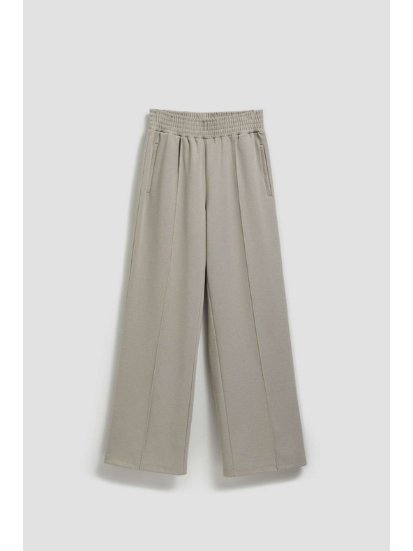 Moodo Moodo barna strukturált bő szárú nadrág