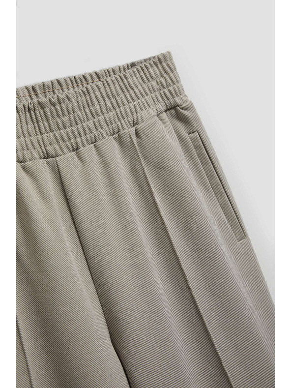 Moodo Moodo barna strukturált bő szárú nadrág