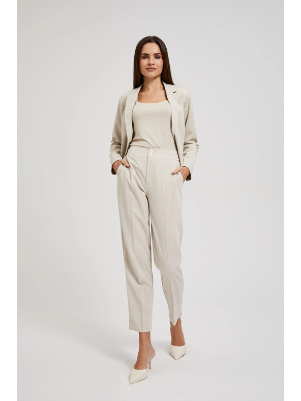 Moodo Moodo sima cigaretta fazonú bézs nadrág