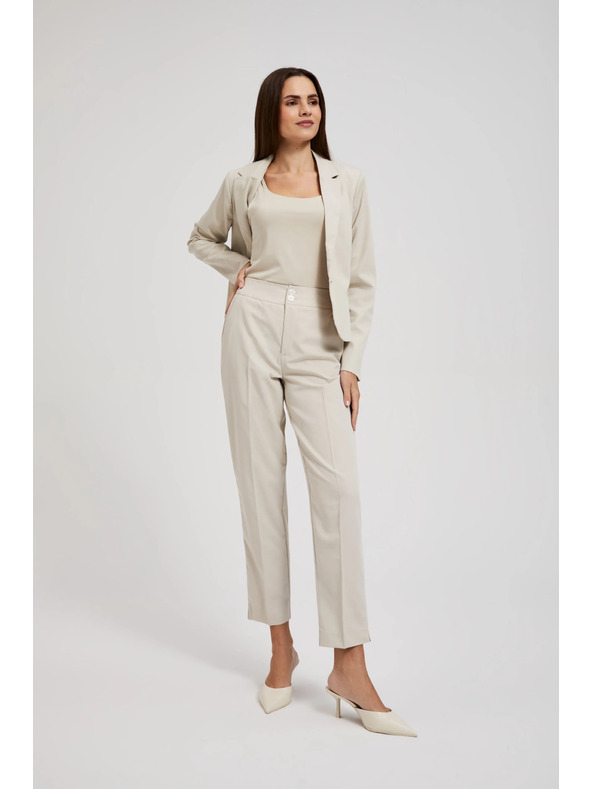 Moodo Moodo sima cigaretta fazonú bézs nadrág