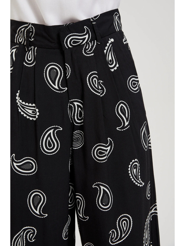 Moodo Moodo fekete finoman mintázott nadrág