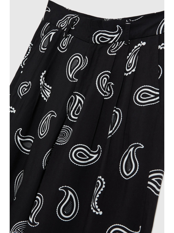 Moodo Moodo fekete finoman mintázott nadrág