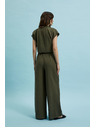 Moodo Moodo olívzöld pamut bő szárú nadrág