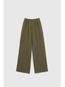 Moodo Moodo olívzöld pamut bő szárú nadrág