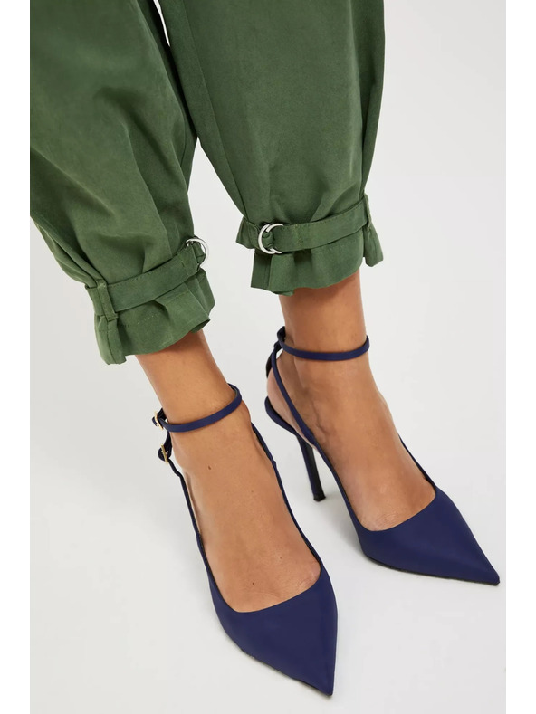 Moodo Moodo khaki cargo nadrág szűkített szárral