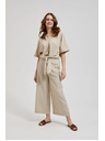 Moodo Moodo lenvászon nadrágszoknya bézs színben