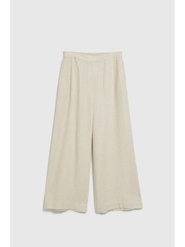 Moodo Moodo lenvászon nadrágszoknya bézs színben